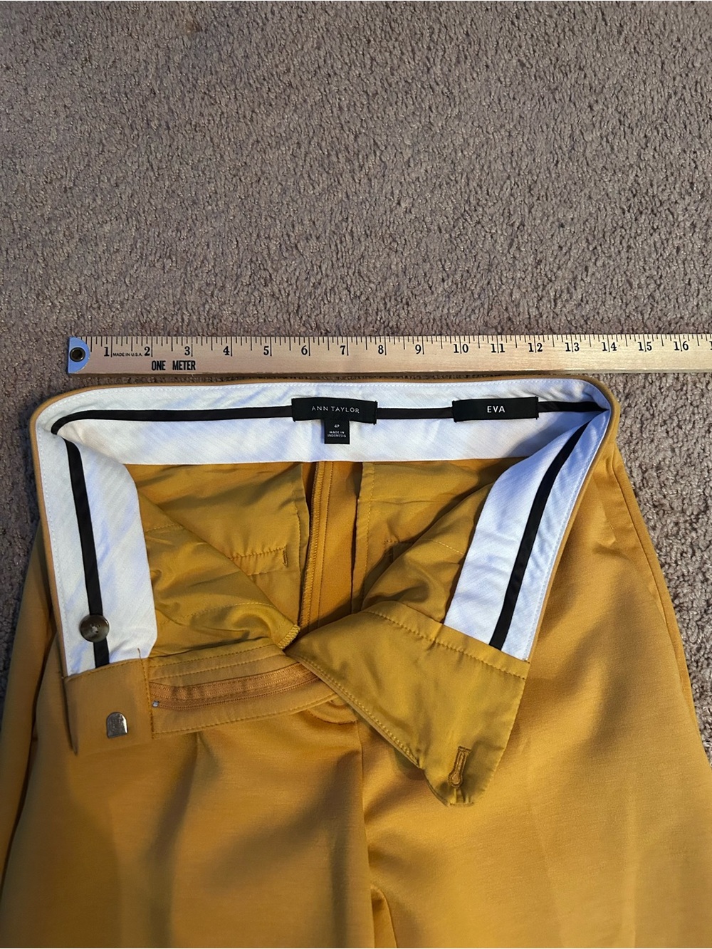 Ann Taylor Eva Yellow Tailored Dress Pants